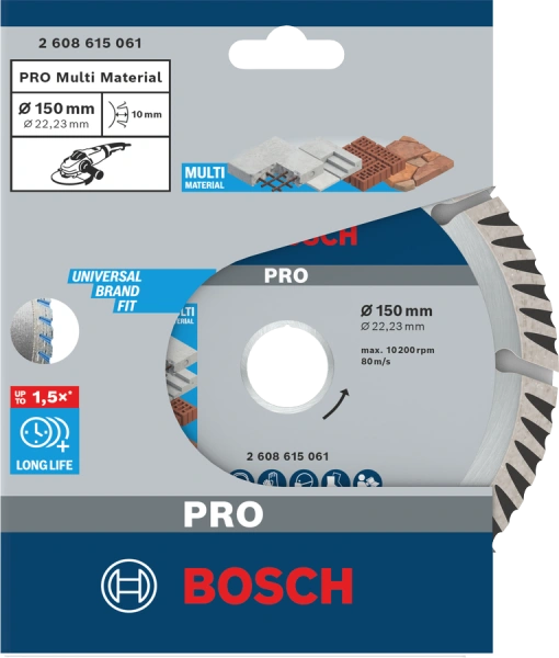 PRO Multi Material Diamond Cutting Disc  150 22.23 2.4 10 1 Pcs