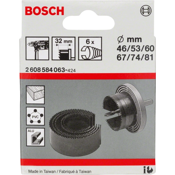 6-piece hole cutter set 46 - 81 mm Bosch 